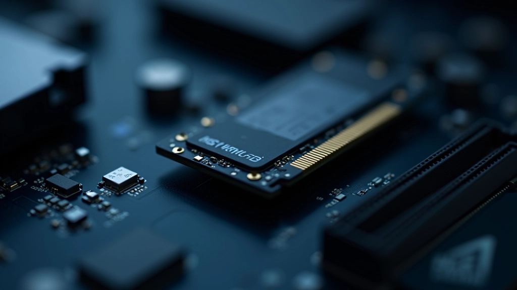 Detalle de un SSD NVMe M.2 instalado en una placa base moderna