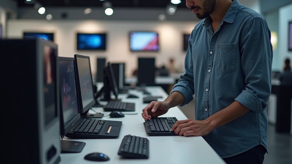 Persona eligiendo componentes de computadora en una tienda especializada de Palma