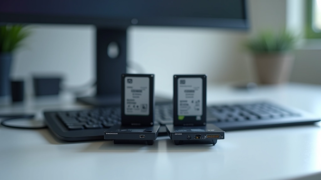 Almacenamiento SSD versus HDD comparación visual en escritorio moderno